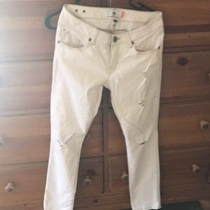 White Cabi boyfriend jeans
